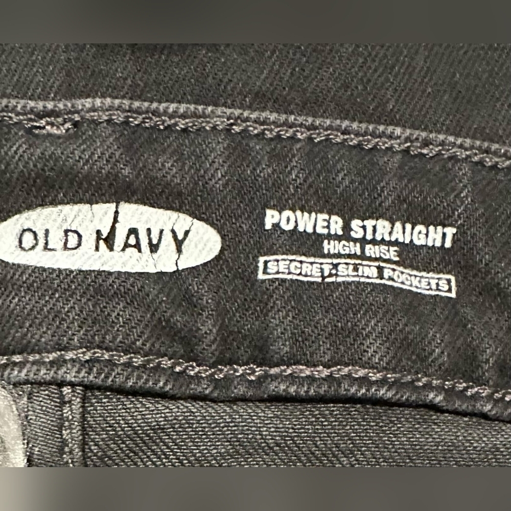 OLD NAVY Vintage Black Distressed Highrise Straight Denlm Jeans Sz.6X26 1/2** - Picture 3 of 8